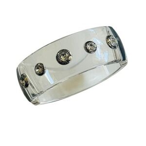 Brighton Wide Bracelet on the rocks Chic Paris Diva Clear Acrylic Silver Crystal